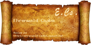 Ehrenwald Csaba névjegykártya